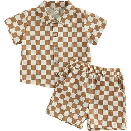 PIKADINGNIS Toddler Baby Boy Outfit Checkerboard Plaid Short Sleeve Button Down Lapel Shirt Tops Pocketed Shorts 2Pcs Summer Set
PIKADINGNIS Toddler Baby Boy Outfit Checkerboard Plaid Short Sleeve Button Down Lapel Shirt Tops Pocketed Shorts 2Pcs Summer Set