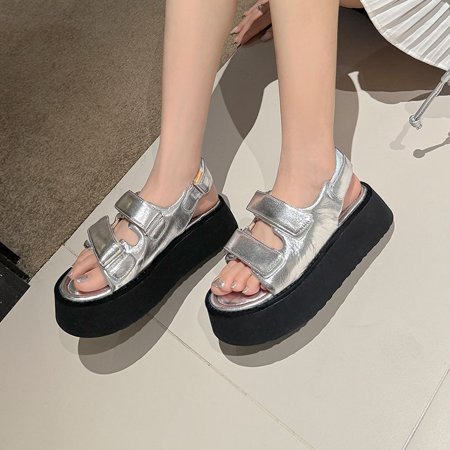 Summer Metallic Sheepskin Round Toe Platform Casual New Style Wide Band Rear Trip Band Mid-Heel Open Toe Sandals plus size 40
Summer Metallic Sheepskin Round Toe Platform Casual New Style Wide Band Rear Trip Band Mid-Heel Open Toe Sandals plus size 40
