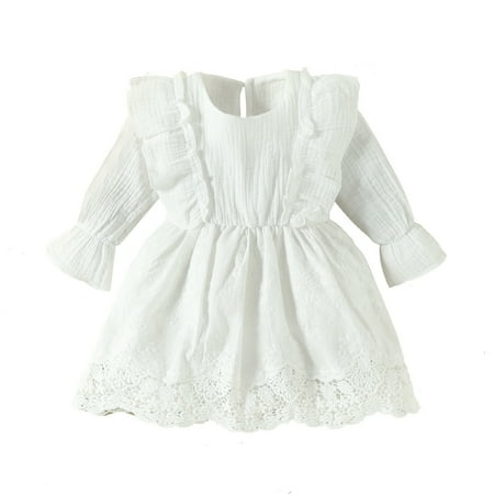 CLZOUD Girls Matching Dresses White Cotton Blend Baby Girl Spring Autumn Lace Dress Solid Color Round Neck Long Sleeve Dresses Kids Princess 70
CLZOUD Girls Matching Dresses White Cotton Blend Baby Girl Spring Autumn Lace Dress Solid Color Round Neck Long Sleeve Dresses Kids Princess 70