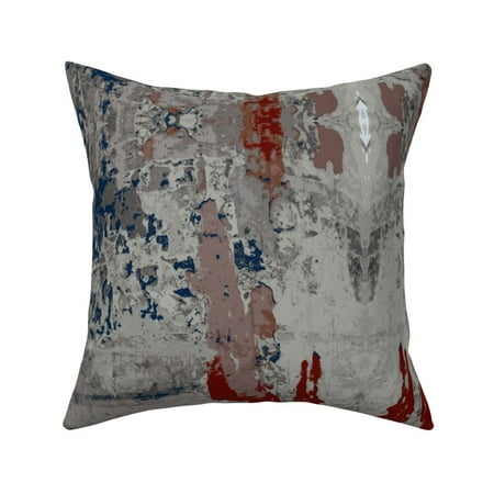 Indigo Rust Putty Throw Pillow Cover w Optional Insert by Roostery