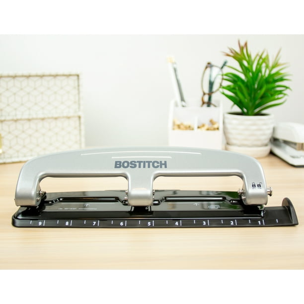 Bostitch EZ Squeezeâ„¢ Three Hole Punch, 12-Sheet, Reduced Effort