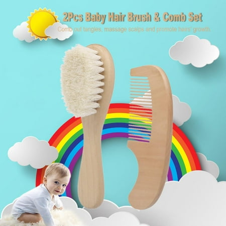 Njoeus Baby Wool Brush 2 Piece Set Clearance