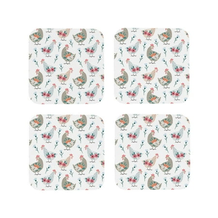 Drink Coasters Set of 4 Rustic Funny Chicken Flower Leather Coasters for Coffee Table Protector Heat Resistant Cute Coasters for Home Decor Housewarming Gifts Bar Kitchen 4 Inch Square
Drink Coasters Set of 4 Rustic Funny Chicken Flower Leather Coasters for Coffee Table Protector Heat Resistant Cute Coasters for Home Decor Housewarming Gifts Bar Kitchen 4 Inch Square