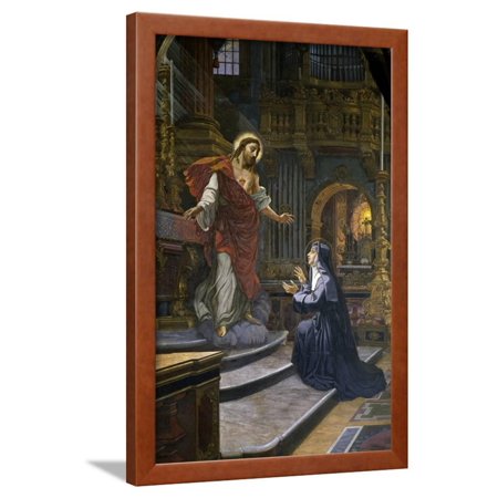 Jesus Appears to St. Margaret Mary Alacoque Framed Print Wall Art