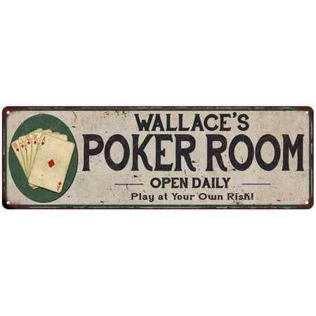 Wallace's Poker Room Personalized 8x24 Metal Sign Game Decor 108240048484