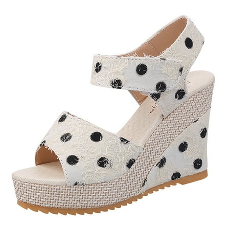 Wide Width Women s Sandals Fashion Spring And Summer Women Sandals Thick Sole Wedge Heel High Heel Fish Mouth Open Toe Breathable Comfortable Polka Dot Hook Loop Casual Fashion Women Shoes Sandals
Wide Width Women s Sandals Fashion Spring And Summer Women Sandals Thick Sole Wedge Heel High Heel Fish Mouth Open Toe Breathable Comfortable Polka Dot Hook Loop Casual Fashion Women Shoes Sandals