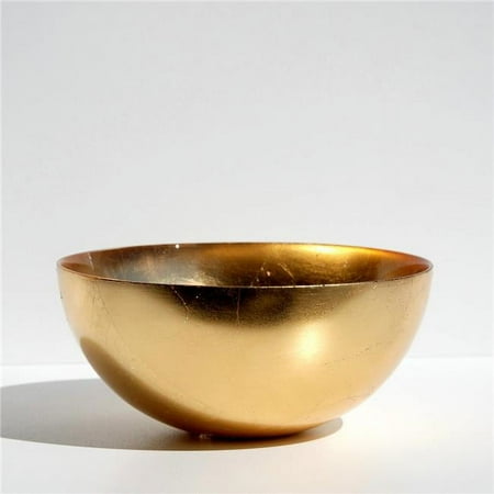 8 in. Gilt Gilded Glass Serve Bowl Gold