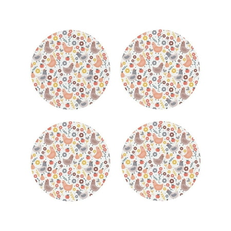 Drink Coasters Set of 4 Bohemian Cute Chicken Flower Leather Coasters for Coffee Table Protector Heat Resistant Cute Coasters for Home Decor Housewarming Gifts Bar Kitchen 4 Inch Round Shape
Drink Coasters Set of 4 Bohemian Cute Chicken Flower Leather Coasters for Coffee Table Protector Heat Resistant Cute Coasters for Home Decor Housewarming Gifts Bar Kitchen 4 Inch Round Shape