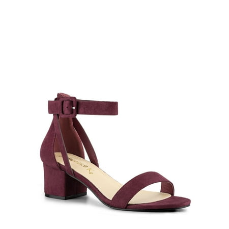 Unique Bargains Women s Ankle Strap Block Low Heel Sandals