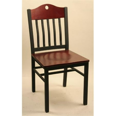 Alston Quality 3642UP-W-Ebony Port Chair With Upholstered Seat Walnut Frame