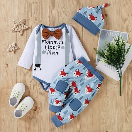 Kayannuo Clearance Toddler Baby Unisex Gentleman Long Sleeve Romper Cartoon Trousers Hat Suit Christmas Gifts
Kayannuo Clearance Toddler Baby Unisex Gentleman Long Sleeve Romper Cartoon Trousers Hat Suit Christmas Gifts