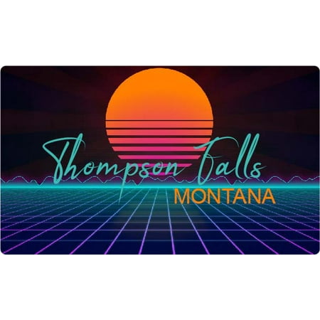 Thompson Falls Montana 4 X 2.25-Inch Fridge Magnet Retro Neon Design