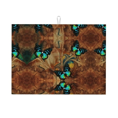 Dish Drying Mats for Kitchen Counter - Vintage Butterfly Green 18x24in Dish Drying Pad Coffee Mat with Hanging Loop Super Absorbent Kitchen Counter Mat Coffee Bar Accessories
Dish Drying Mats for Kitchen Counter - Vintage Butterfly Green 18x24in Dish Drying Pad Coffee Mat with Hanging Loop Super Absorbent Kitchen Counter Mat Coffee Bar Accessories