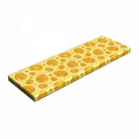 Easter Bench Pad Cheerful Holiday Season Theme Orange with Cartoon Daisies and Circles HR Foam Cushion with Decorative Fabric Cover 45 x 15 x 2 Yellow Orange Green by Ambesonne
Easter Bench Pad Cheerful Holiday Season Theme Orange with Cartoon Daisies and Circles HR Foam Cushion with Decorative Fabric Cover 45 x 15 x 2 Yellow Orange Green by Ambesonne
