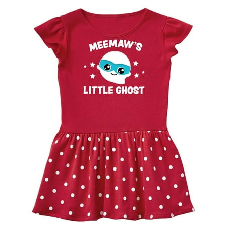 Inktastic Cute Meemaw s Little Ghost with Stars Gift Baby Girl Dress
