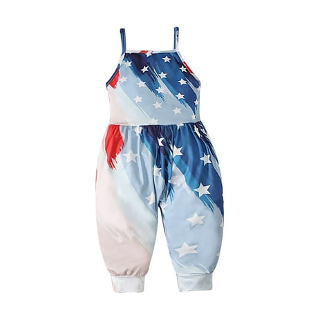 Genuiskids 4th of July Toddler Baby Girl Boy Jumpsuit American Flag Stars Striped Print Independent Day Romper Strap Playsuit 1-6 Years
Genuiskids 4th of July Toddler Baby Girl Boy Jumpsuit American Flag Stars Striped Print Independent Day Romper Strap Playsuit 1-6 Years