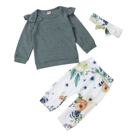 3PCS Newborn Baby Girls Tops Romper Long Sleeve Floral Pants Headband Outfits Set Autumn 0-24M
3PCS Newborn Baby Girls Tops Romper Long Sleeve Floral Pants Headband Outfits Set Autumn 0-24M