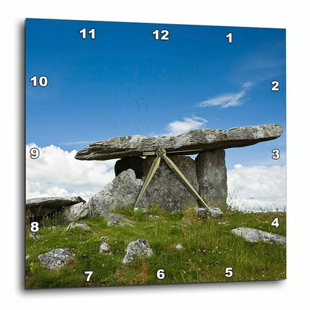 3dRose Ireland, The Burren, Poulnabrone Stones, tomb - EU15 BTH0053 - Brenda Tharp, Wall Clock, 13 by 13-inch