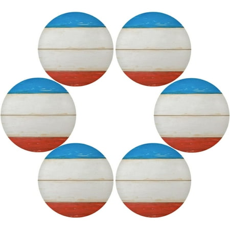 SKYSONIC Blue & Red Stripes Wood Board Pattern Round Placemats for Dining Table Non-Slip Heat-Resistant Polyester Table Mats Set of 6 Washable Table Mats for Kitchen Dining Table Decoration (88)
SKYSONIC Blue & Red Stripes Wood Board Pattern Round Placemats for Dining Table Non-Slip Heat-Resistant Polyester Table Mats Set of 6 Washable Table Mats for Kitchen Dining Table Decoration (88)