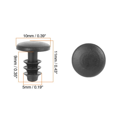 

40pcs 5mm Hole Dia Plastic Bolt Rivets Fasteners Trim Panel Retainer Clips Black for Car