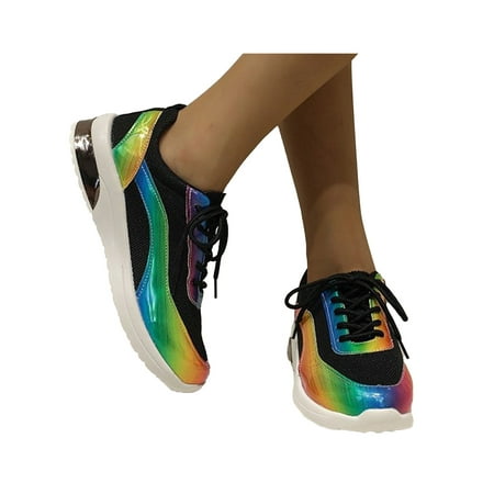 Shakub Womens Rainbow Trainers Running Sneakers Breathable Fitness Gym Sports Lace Up Shoes
Shakub Womens Rainbow Trainers Running Sneakers Breathable Fitness Gym Sports Lace Up Shoes
