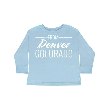 Inktastic From Denver Colorado in White Distressed Text Gift Toddler Boy or Toddler Girl Long Sleeve T-Shirt
Inktastic From Denver Colorado in White Distressed Text Gift Toddler Boy or Toddler Girl Long Sleeve T-Shirt