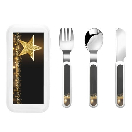Bingfone Gold Glittering Stars Print Toddler Utensils Kids Silverware 3pcs Safety Stainless Steel Toddler Fork Spoon Knife Set Children Flatware Set
Bingfone Gold Glittering Stars Print Toddler Utensils Kids Silverware 3pcs Safety Stainless Steel Toddler Fork Spoon Knife Set Children Flatware Set