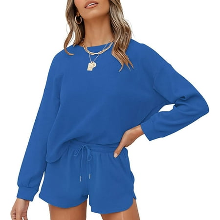 QWZNDZGR Women s Waffle Knit Long Sleeve Top and Shorts Pullover Nightwear Lounge Pajama Set with Pockets
QWZNDZGR Women s Waffle Knit Long Sleeve Top and Shorts Pullover Nightwear Lounge Pajama Set with Pockets