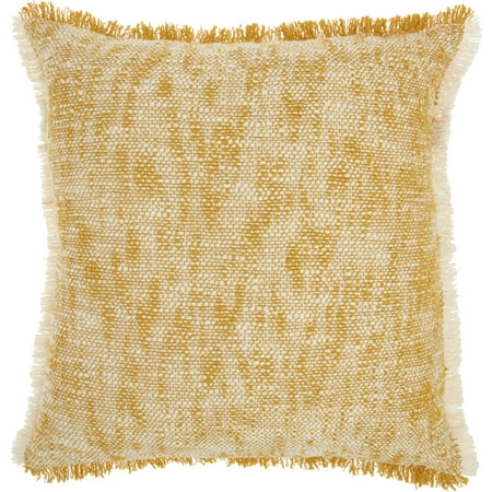 Nourison Mina Victory Woven Fringe Throw Pillow20 x20 -Mustard