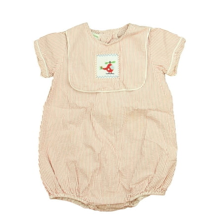 Pre-owned Zuccini Girls Red | White Helicopter Romper size: 24 Months