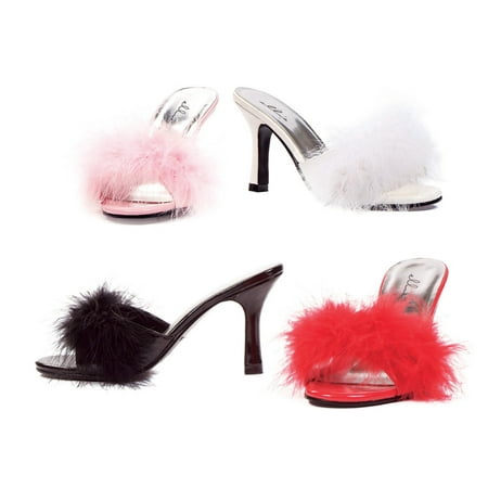 Ellie Shoes E-361-Sasha 3.5 inch Heel Woman s Maribou Slippers
