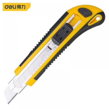 

Ame DeLi Utility knife Plastic Handle Coated 3 Consecutive Strong Rotary Lock Cover Metal SK5 Stationery Craft Knife Cutter DL009