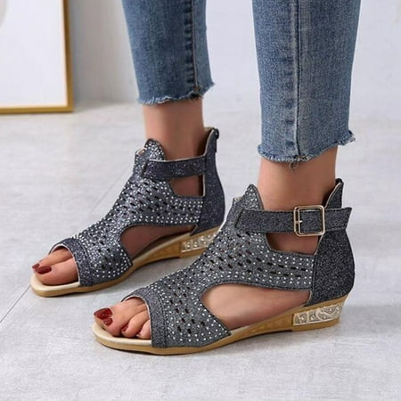 ZXHACSJ Summer New Roman High Top Fish Mouth Hollow-out Sandals Back Zipper Wedge Heels Rhinestone Sequins Women s Shoes Black 38
ZXHACSJ Summer New Roman High Top Fish Mouth Hollow-out Sandals Back Zipper Wedge Heels Rhinestone Sequins Women s Shoes Black 38