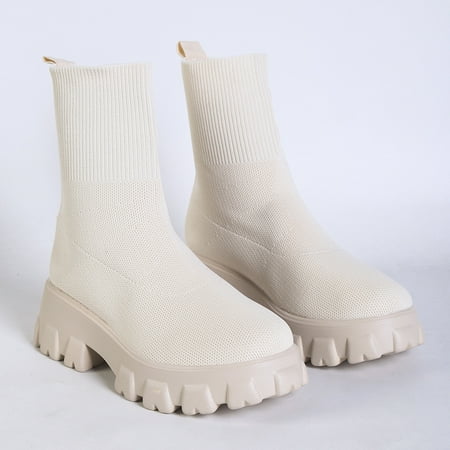 2022 New Fashion Minimalist Slip On Knit Boots