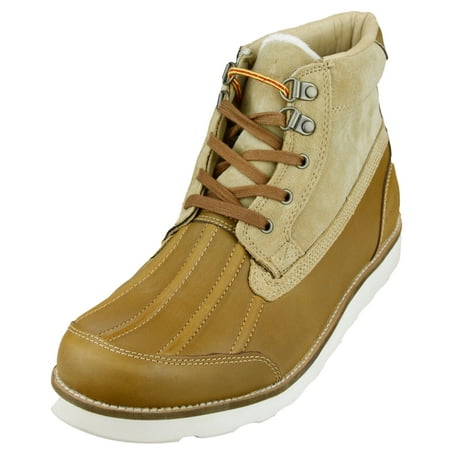 London Fog Men s Rich Leather Suede Water Resistant Winter Snow Boots Tan