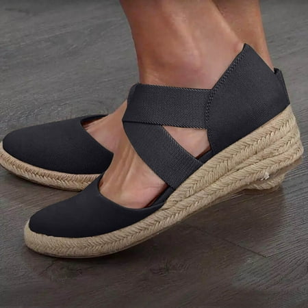 ERTUTUYI Women s Fashion Summer Wedge Hemp Rope Cloth Sandals Large Size Casual Shoes Black 39
ERTUTUYI Women s Fashion Summer Wedge Hemp Rope Cloth Sandals Large Size Casual Shoes Black 39