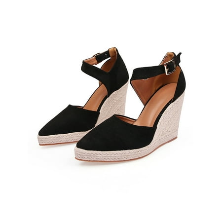 Rotosw Ladies Heeled Sandals Ankle Strap Pump Shoes Buckle Wedge Pumps Comfort Pointy Toe Dress Shoe Walking Lightweight High Heels Black 6
Rotosw Ladies Heeled Sandals Ankle Strap Pump Shoes Buckle Wedge Pumps Comfort Pointy Toe Dress Shoe Walking Lightweight High Heels Black 6