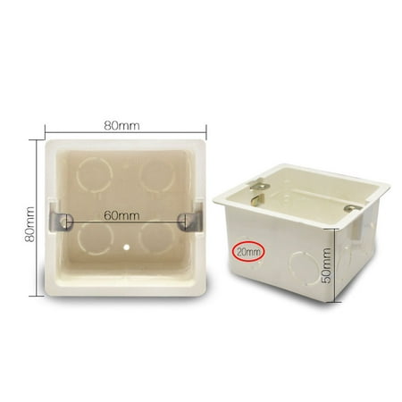 Goodhd 80x80x50mm 1Gang Surface Mount Slim Pattress Back Box Wall Socket Light Switch