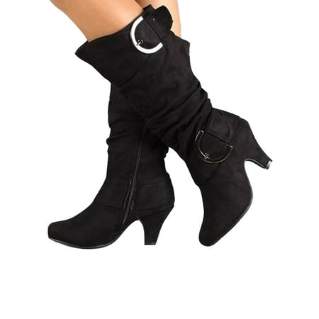 Kesitin Womens Non-slip Mid Calf Winter Shoes Party Comfotable Riding Boot High Heels Booties Black 5
Kesitin Womens Non-slip Mid Calf Winter Shoes Party Comfotable Riding Boot High Heels Booties Black 5