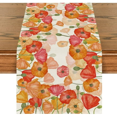 Watercolor Poppy Spring Table Runner Seasonal Summer Holiday Kitchen Dining Table Decoration for Home Party Indoor 13x72 Inch
Watercolor Poppy Spring Table Runner Seasonal Summer Holiday Kitchen Dining Table Decoration for Home Party Indoor 13x72 Inch