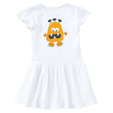 Inktastic Cute Monster Little Monster Orange Monster Gift Toddler Girl Dress