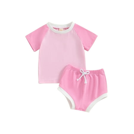 WERNZATT Baby Girls Summer 2 Piece Outfit Infant Contrast Colors Short Sleeve T-Shirt and Elastic Shorts Set
WERNZATT Baby Girls Summer 2 Piece Outfit Infant Contrast Colors Short Sleeve T-Shirt and Elastic Shorts Set