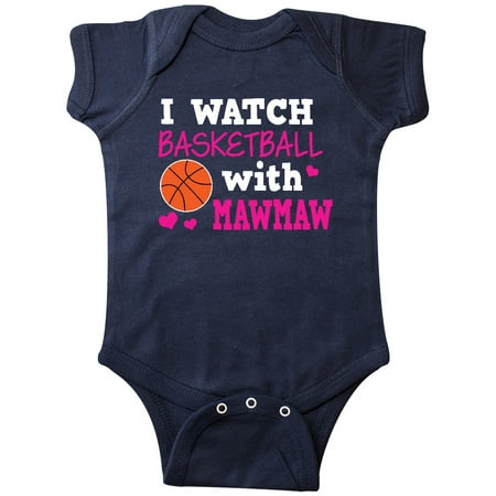 Inktastic I Watch Basketball with Mawmaw Gift Baby Girl Bodysuit