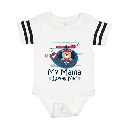 Inktastic My Mama Loves Me Boys Helicopter Gift Baby Boy Bodysuit