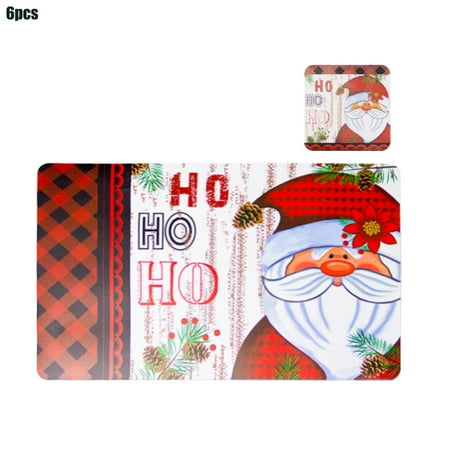 Christmas Placemat Waterproof Decorative Coaster Table Mat