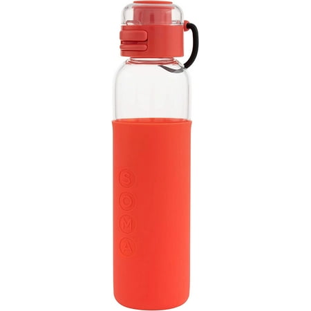 Soma 17oz (500ml) Glass Sport Water Bottle with Silicone Sleeve and 1-Hand Flip Top Lid - Coral
Soma 17oz (500ml) Glass Sport Water Bottle with Silicone Sleeve and 1-Hand Flip Top Lid - Coral
