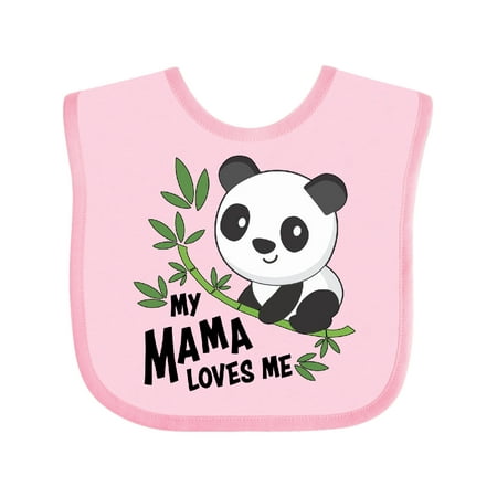 Inktastic My Mama Loves Me- Cute Panda Gift Baby Boy or Baby Girl Bib