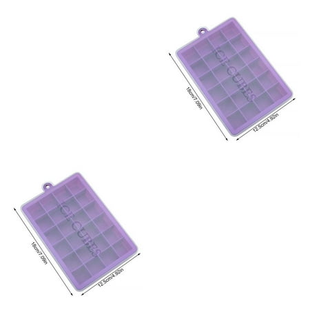 

Widealiff 2pcs Silicone Ice Cube Tray Mold with Lid 24 Cavities Fondant Mould for Cocktail Whiskey Candy Chocolate Purple