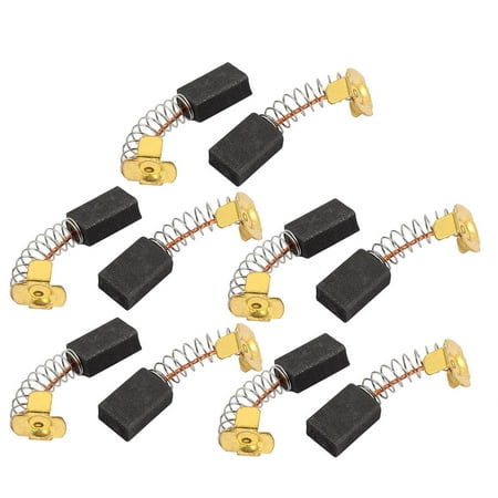 5 Pairs Electric Drill Motor Rotary Power Tool Carbon Brush 6 x 10 x 15mm Black
