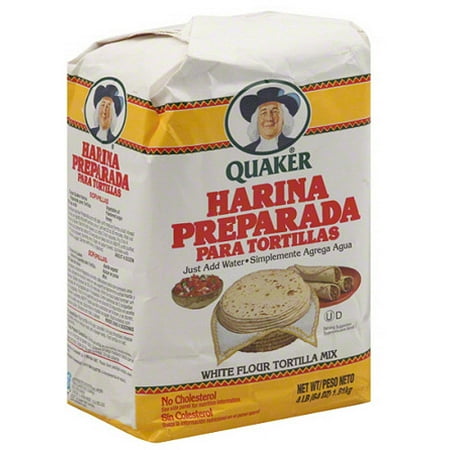 Quaker Harina Preparada Para Tortillas White Flour Tortilla Mix, 64 oz, (Pack of 8)